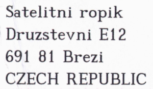 Poštovní adresa - takto ji zobrazovala stránka projektu Postcrossing.com